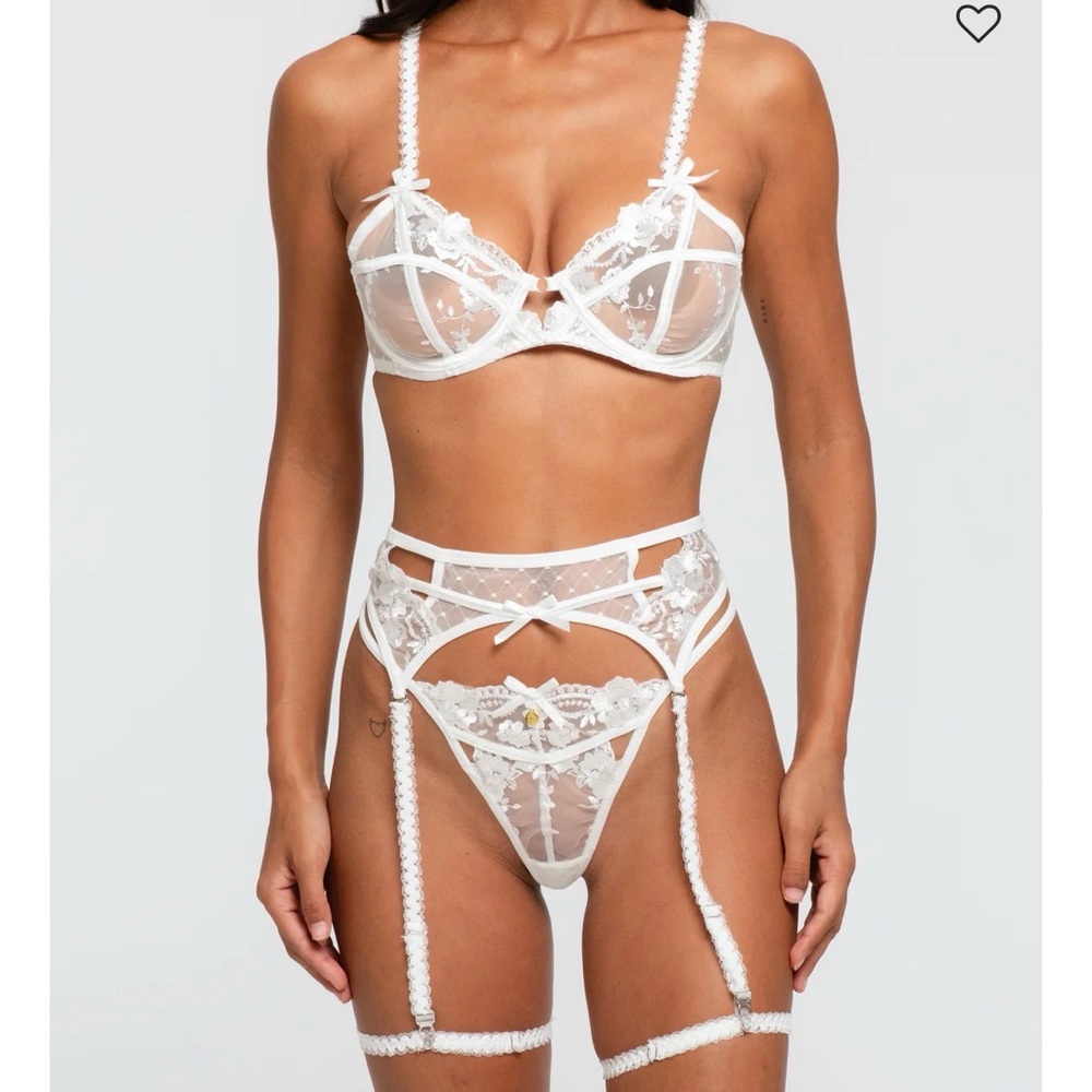 One empire three piece white lingerie set - tags on brand new